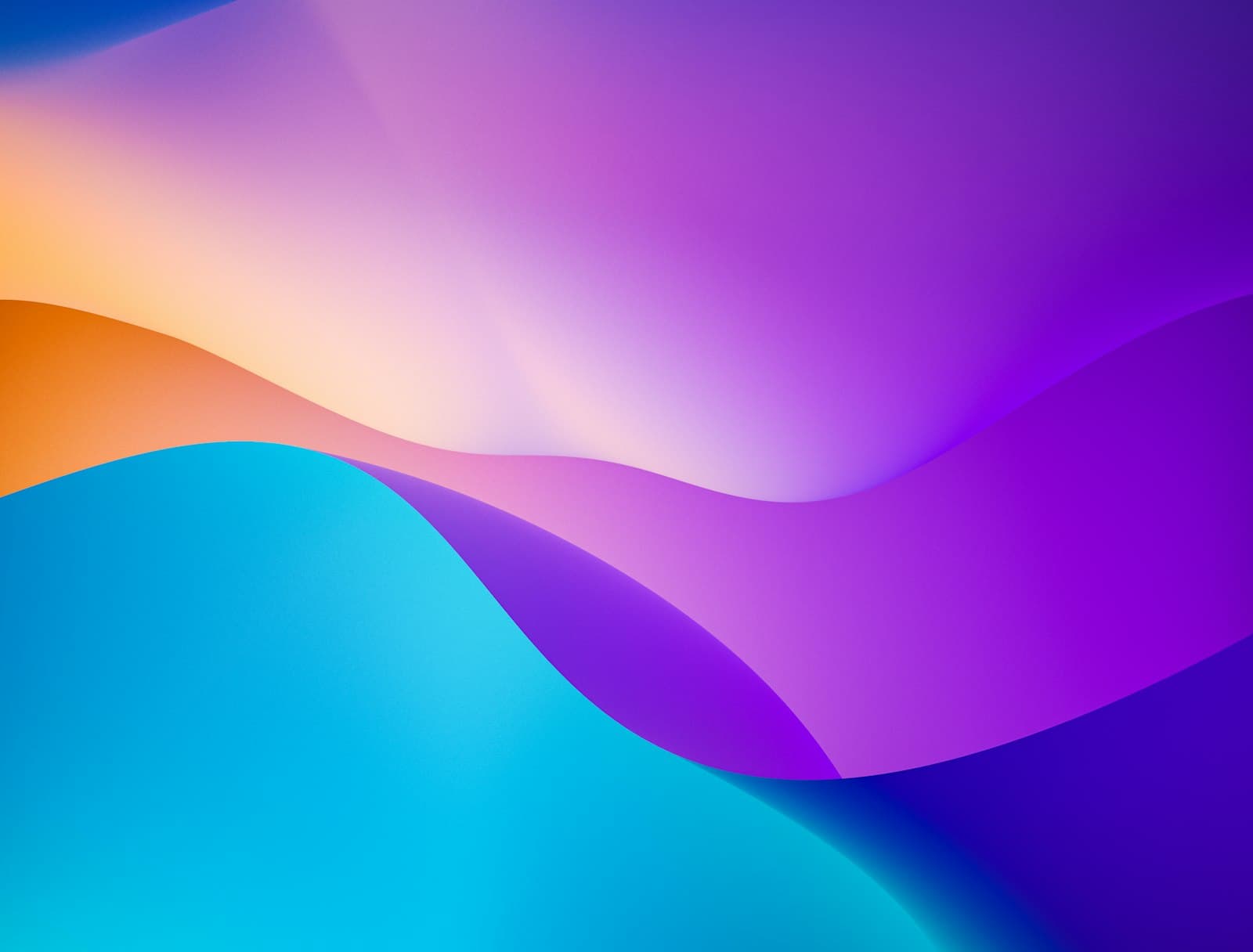 Abstract flowing waves in cyan, purple and amber